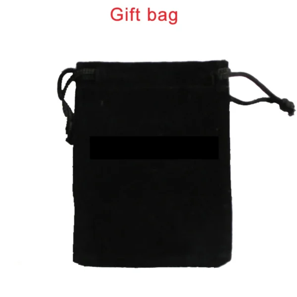 Black velvet drawstring gift bag.