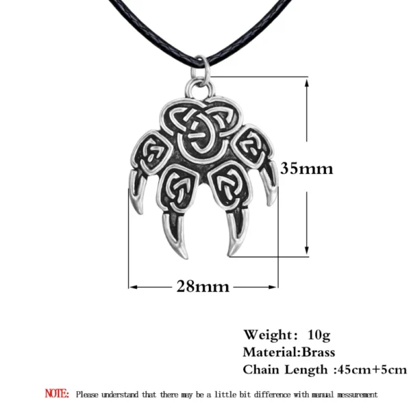 Silver Celtic knot paw print necklace.