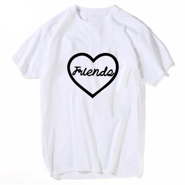 Love Heart Printed T Shirt Lover T-shirts Best Friend Forever Tee Women Harajuku Casual Tops Female T-shirt Tees - Image 5