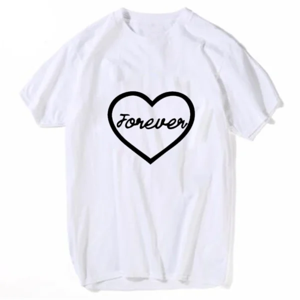 Love Heart Printed T Shirt Lover T-shirts Best Friend Forever Tee Women Harajuku Casual Tops Female T-shirt Tees - Image 3