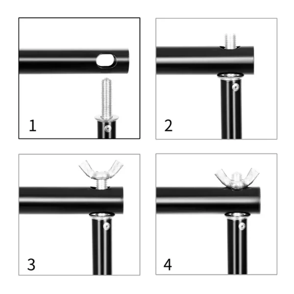 Four step guide for assembling a stand.