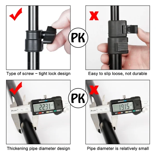 Comparison of tripod pipe designs.