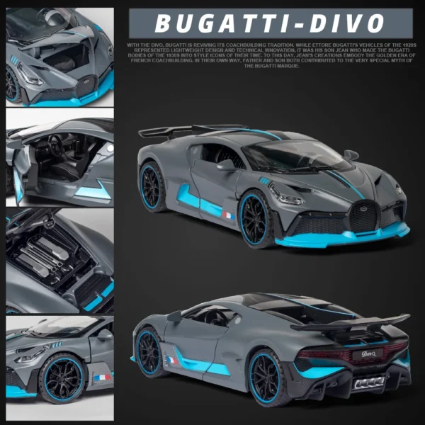 Gray Bugatti Divo model car