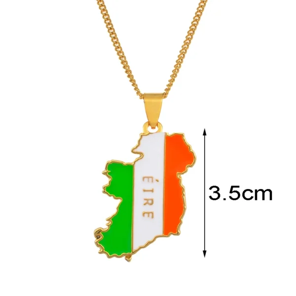 Gold chain with Ireland map pendant.