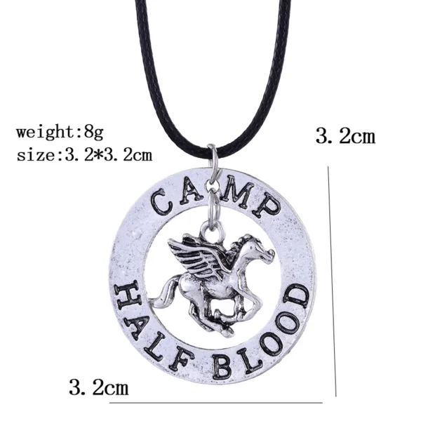 Camp Half-Blood necklace with pegasus pendant.