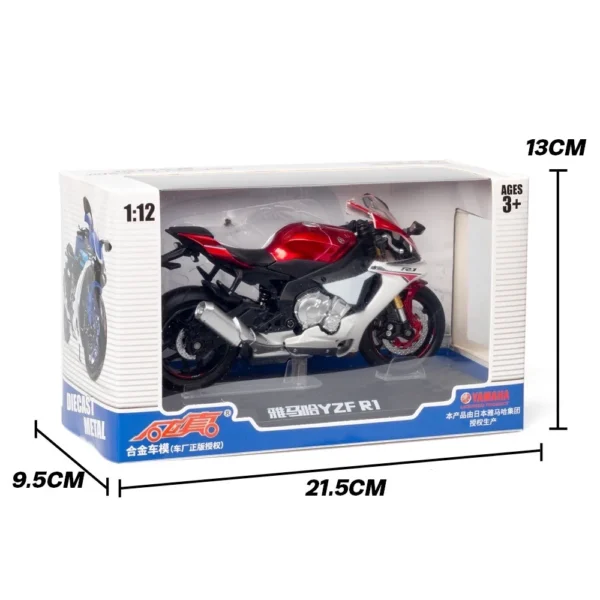 1/12 Alloy Yamaha YZF-R1 YZFR1 Motorcycle Model Toy Vehicle Collection Autobike Shork-Absorber Off Road Autocycle Toys Car - Image 4