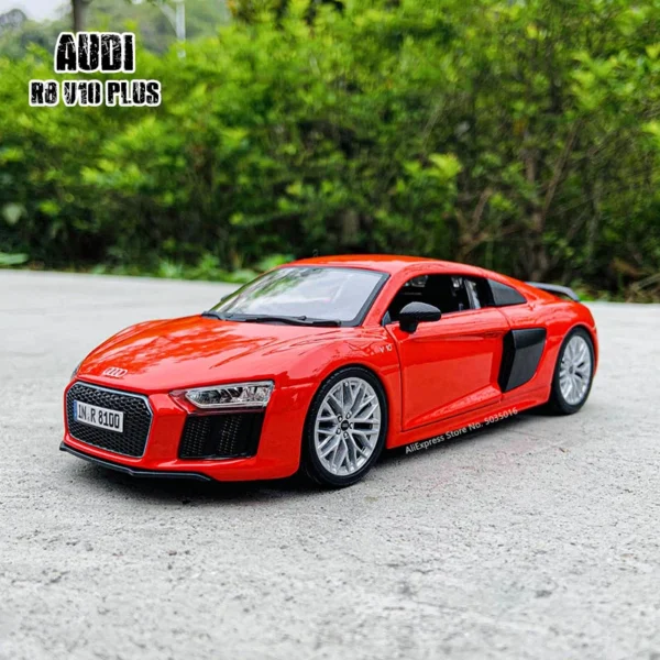 Red Audi R8 V10 Plus toy car.