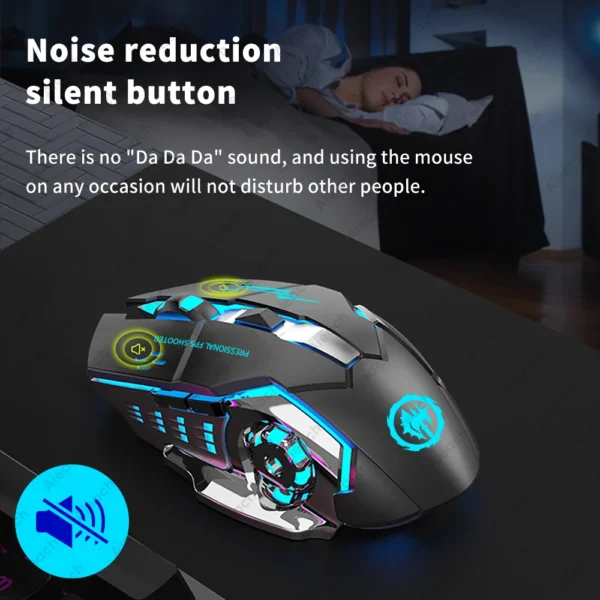 Rechargeable Wireless Mouse Gaming Computer Silent Bluetooth Mouse USB Mechanical E-Sports Backlight PC Gamer Mouse For Computer - Image 6