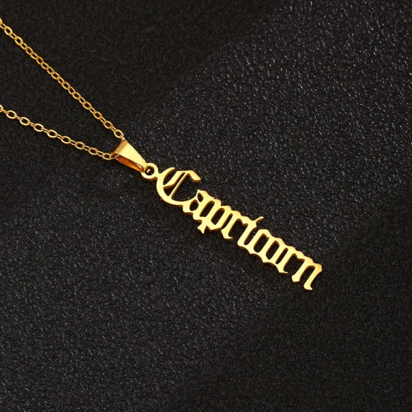 Gold Capricorn zodiac sign necklace.