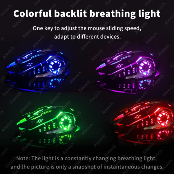 Rechargeable Wireless Mouse Gaming Computer Silent Bluetooth Mouse USB Mechanical E-Sports Backlight PC Gamer Mouse For Computer - Image 5