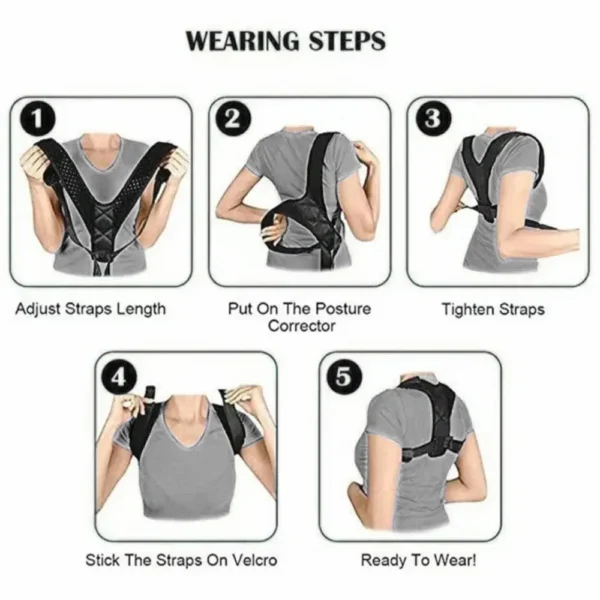 Back Posture Correction Belt Hunchback Prevention Correction of Sitting Posture Unisex Breathable Body Shaping - Image 3