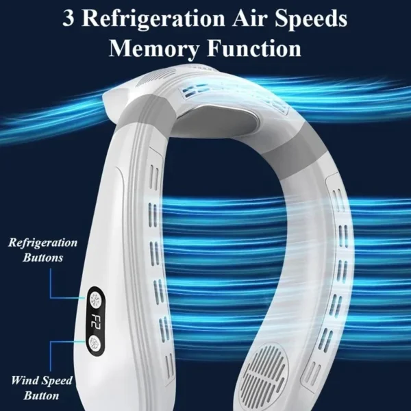 Portable Neck Fan New Neck Air Conditioner Rechargeable Semiconductor Cooling Bladeless Fan Outdoor Personal Fan Wearable Cooler - Image 3