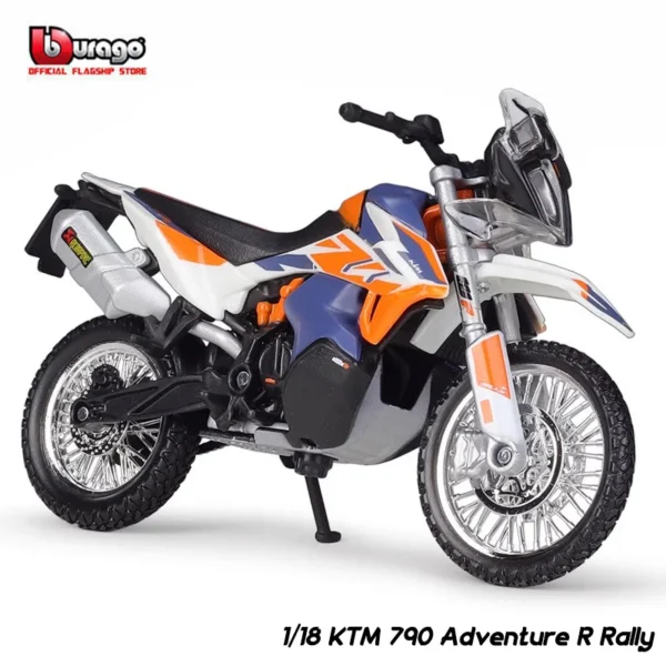 Bburago 1:18 The New KTM 790 Adventure R Rally original authorized simulation alloy motorcycle model toy car gift collectio