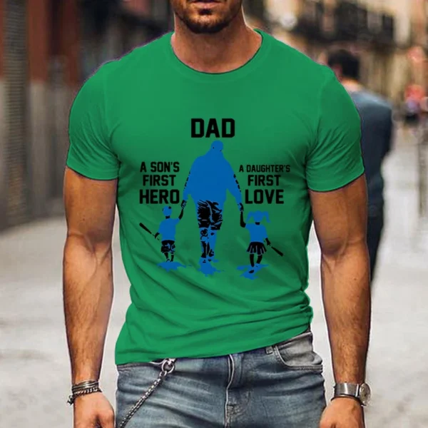 Mens Funny Vintage T-Shirt Dad A Son's First Hero Shirts Graphic Tee Vintage T Shirts Tops Short Sleeve Men Father's Day Tshirt - Image 3