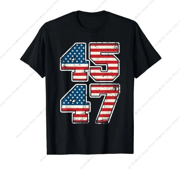 Trump 45 47 2024 president vintage T-Shirt Fashion Rock Clothing T Shirts Men's Vintage Oversized TShirt