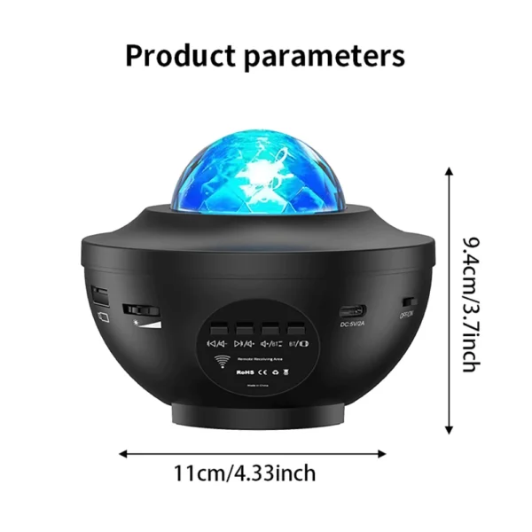 Star Projector, Galaxy Projector for Bedroom, Music Speaker Sound Activated Remote Control/Timer, Starry Night Light Projector - Image 6