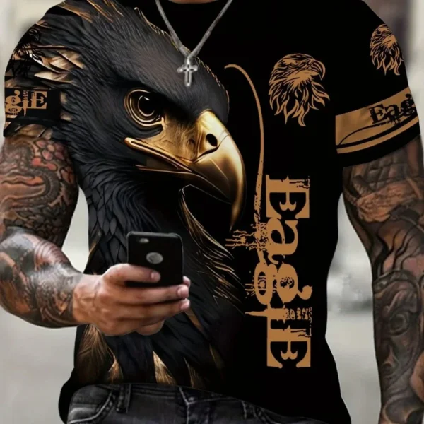 New Animal Graphic T-shirt For Men 3D Print Casual Short Sleeve Summer Round Neck Loose Tops Fashion Street Style Clothing Tees - Image 4