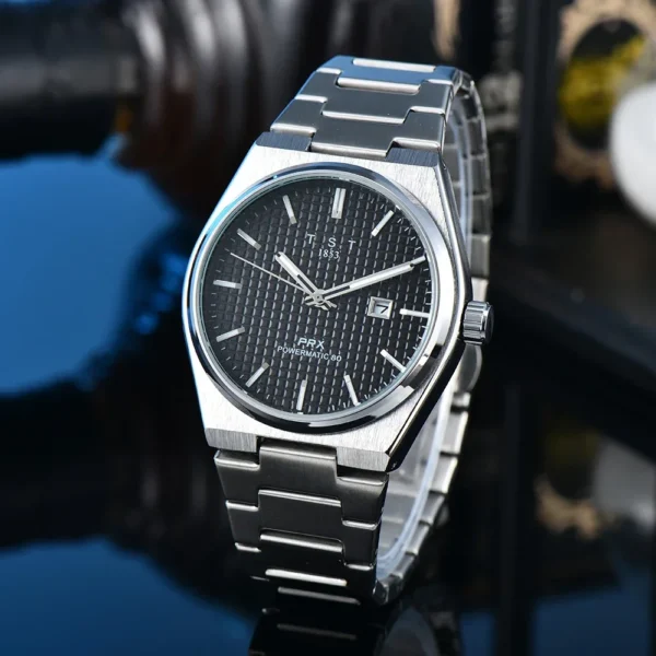 Tissot PRX Powermatic 80 silver watch.