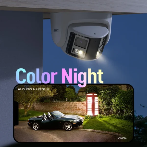 Security camera captures clear night vision.