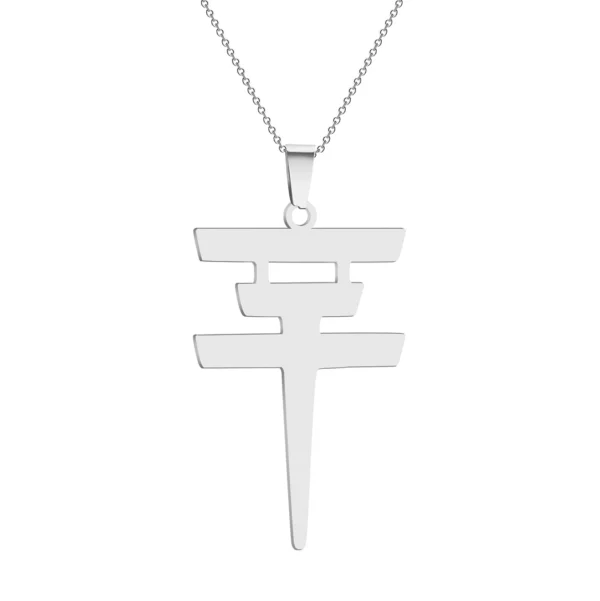 Silver torii gate pendant necklace