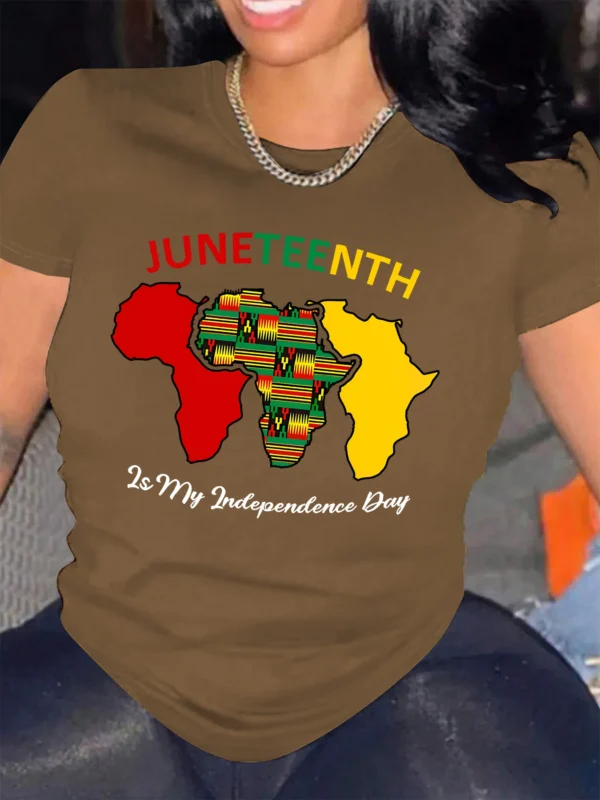 New T-shirts For Women Juneteenth Is My Independence Day Print T Shirt Streetwear Clothes Graphic T Shirt Female Graphic Tops - Image 2