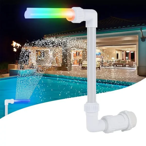 Swimming Pool Fountain Sprays Colorful LED Lights Pool Waterfall Fountains Outdoor Swimming Pool Spa Pond Waterfall Decoration