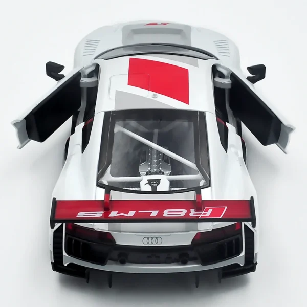 White Audi R8 LMS diecast model car.