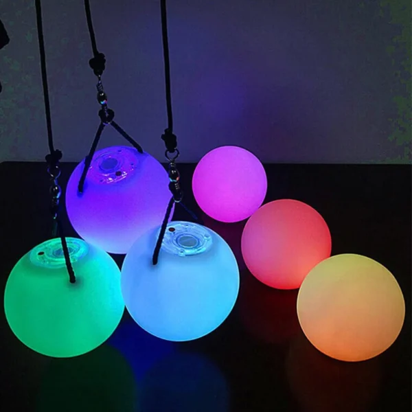 1pc LED Balls Glow Balls Soft Glow Balls For Beginners And Professionals Rainbow Fade And High Strobe Spinning Light Up - Image 2