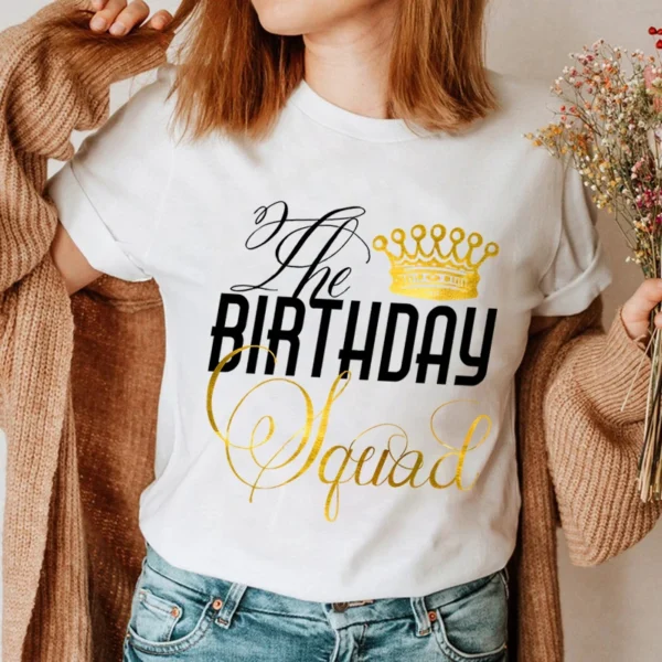 King Queen Birthday Matching Couple T-Shirt Women Men Funny Lion and Crown Print Short Sleeve Tee Couple Lovers Matching Tshirt - Image 4