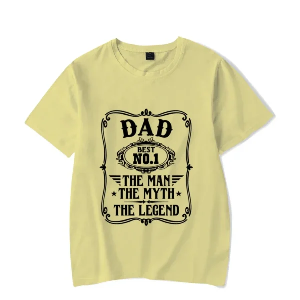 Men's Black Shirts Short Sleeves T-Shirts Summer Tops Dad Best No.1 The Man Funny Tshirts for Men Luminous Design Male Tee Tops - Image 6