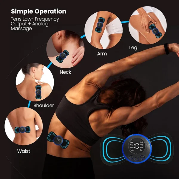 Electric EMS Neck Massager Mini Cervical Back Patch Stimulator Massageador Mat Portable Gel Pad Stickers Slim - Image 2