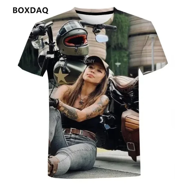 Hot Selling Men/Women T-Shirts Locomotive Pattern 3D Printed Short Sleeve Tee Hip Hop Men Tops Fashion Street Motorcycle T Shirt - Image 3