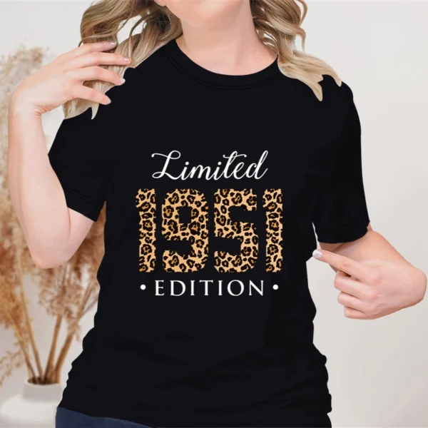 Limited Edition 1954 Woman Vintage T Shirts 70th Birthday Gifts for Women Vintage Crew Neck Graphic Tshirt Funny Female Clothing - Image 2