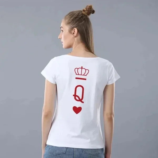 King And Queen Printed Couple t-Shirt Lovers Printed Cotton Ladies New High Quality Plus Size Trend All-Match t-Shirtm-4xl - Image 3