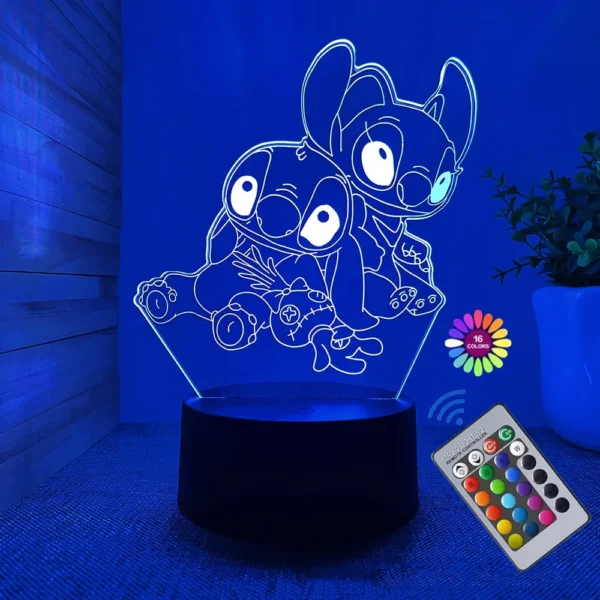 3D Illusion Stitch Night Light with Remote Control and Smart Touch Room Decor Lamp Birthday Valentine's Day Christmas Gifts - Image 3