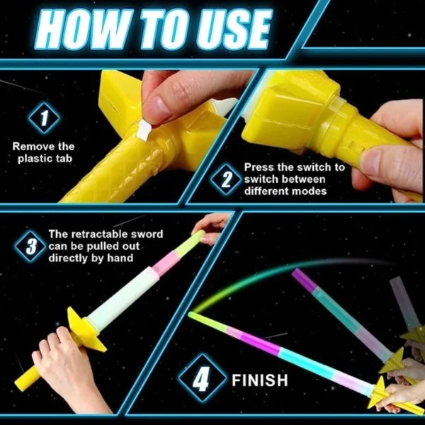 How to use a retractable light-up sword.