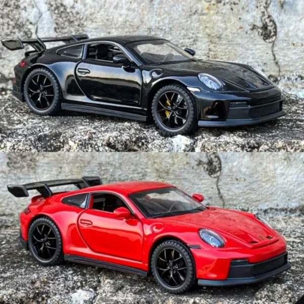 Two toy Porsche 911 GT3 RS cars.