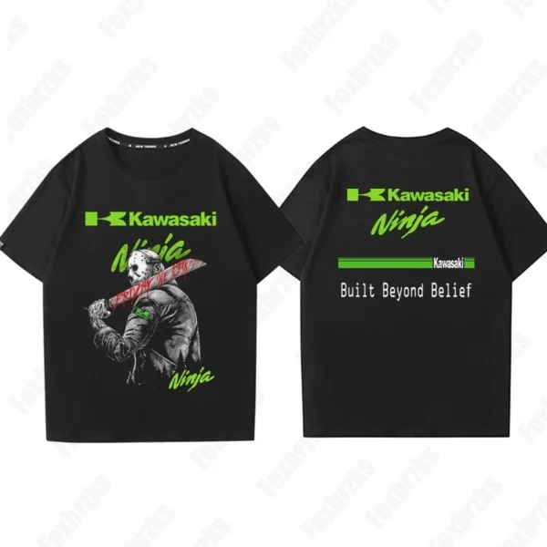 24 Summer Boy Kawasaki Factory Team SBK Motorcycle Kawasaki Racing Cycling Suit Quick-Drying T-Shirt Men Half-Sleeved Non-cotton - Image 5