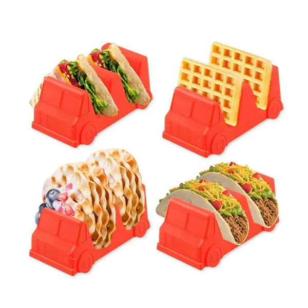 Red food truck shaped serving trays.