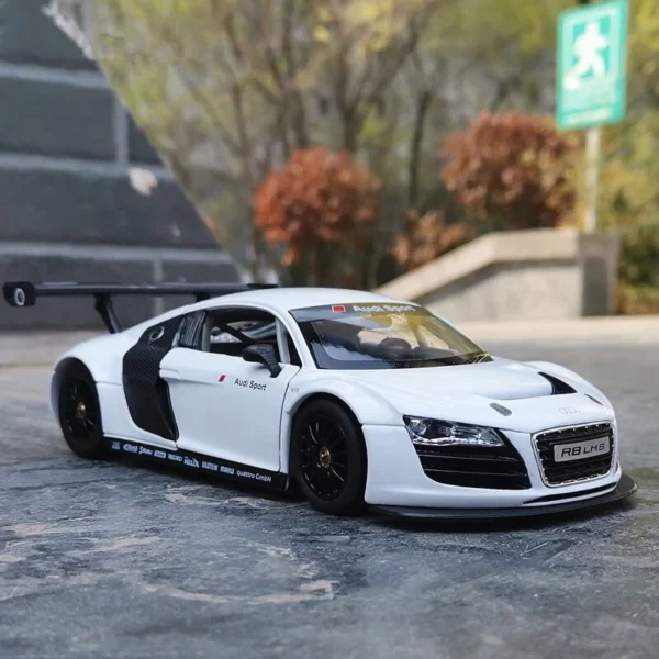 White Audi R8 LMS race car model.