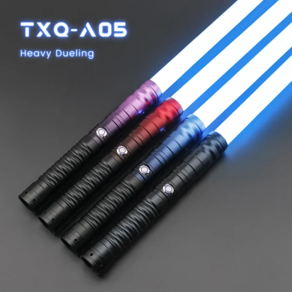 TXQSABER Smooth Swing RGB Lightsaber 4 set Soundfonts 12 Colors Change Heavy Dueling Laser Sword 57cm RGB Blade Kids Gift Jedi