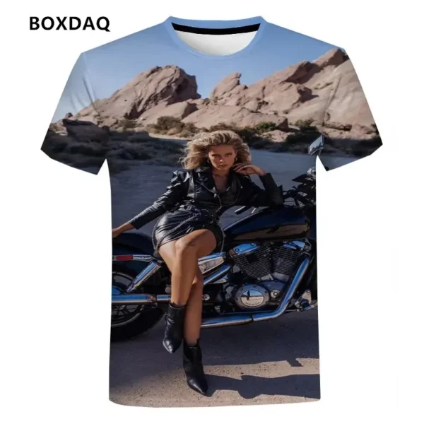 Hot Selling Men/Women T-Shirts Locomotive Pattern 3D Printed Short Sleeve Tee Hip Hop Men Tops Fashion Street Motorcycle T Shirt - Image 5