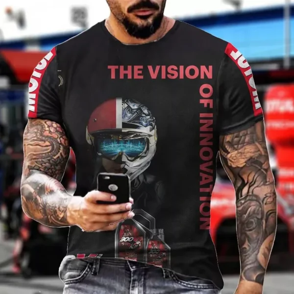 Classic Retro Motorcycle Tough Guy Style Summer Men's T-Shirt 3d Printed Street Trend Short-Sleeved Casual Fashion O-Collar Top - Image 4