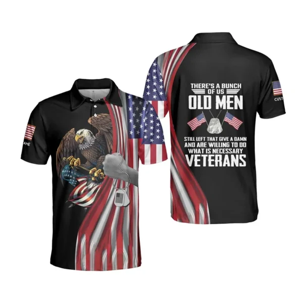 Personalized Veteran Polo Shirt For Men 3D Print Casual Short Sleeve T Shirts Men Oversized Tees Top Gifts For Memorial Day