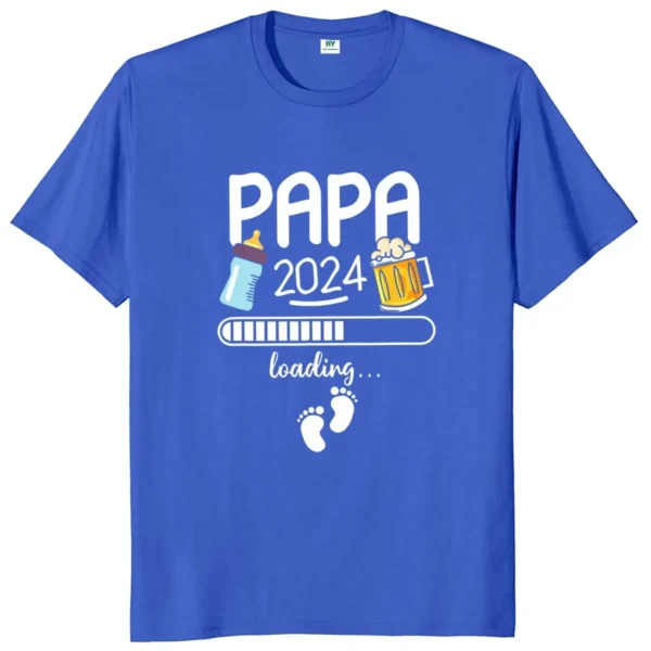 Papa 2024 2025 T Shirt Funny Future Dad Beer Lovers Gift Tee Tops 100% Cotton Unisex O-neck Oversized T-shirts EU Size - Image 2