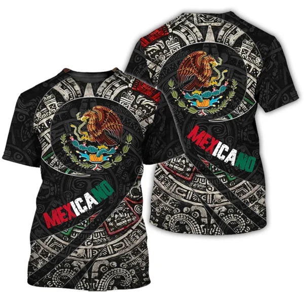 Mexico Flag 3D Print Men's T-shirts for men Clothing Summer Unisex Short Sleeve Tops Fashion Tees Streetwear Harajuku T Shirt - Image 3