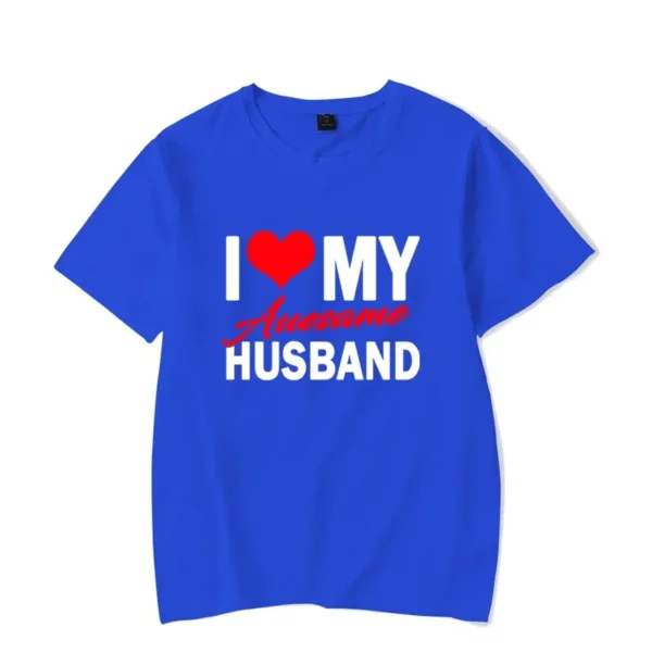 I Love My Awesome Wife Husband T Shirts Honeymoon Couple Outfits Dating Couples Anniversary Gifts Men Women Tee Shirt Oversize - Image 3