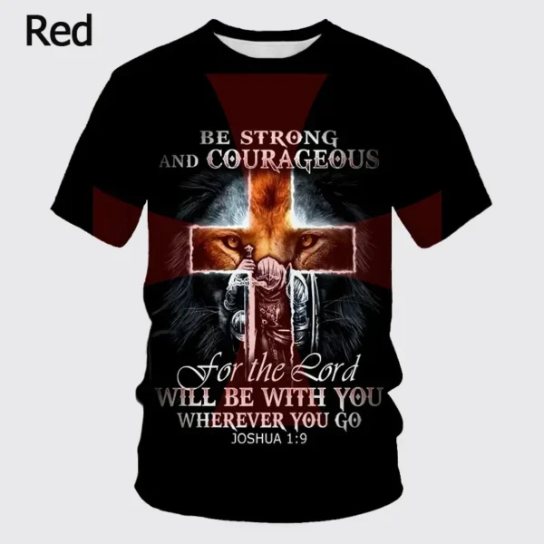 Knights Templar Graphic T Shirt For Men 3D God Wills It Print Tee Shirts Cruciata Teutonic Order T-shirt Cool Cross Short Sleeve - Image 6