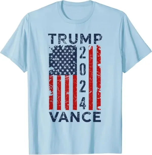 Trump Vance 2024 Vintage Patriotic T-Shirt President VP USA Election Campaign Tee US Flag Print Graphic Outfit Short Sleeve Tops - Image 5