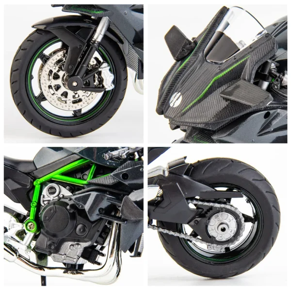 1:18 Kawasaki Ninja ZX-12R Genuine Alloy Motorcycle Model Static Die Casting Toy Collection Model Gift - Image 5